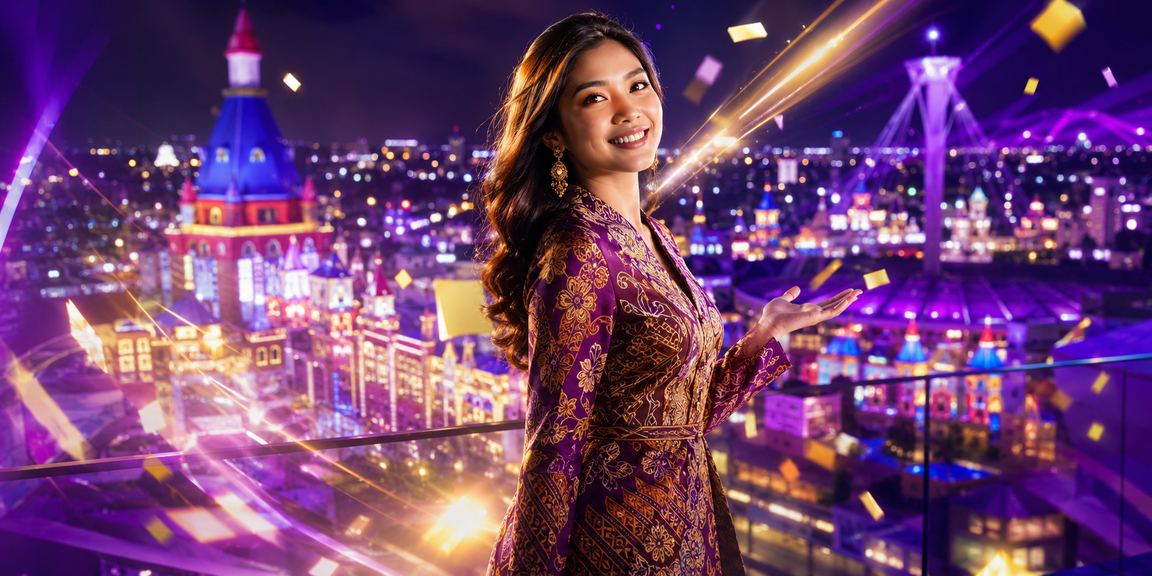Suasana pertaruhan kasino bergaya batik Malaysia yang meriah dan berwarna-warni